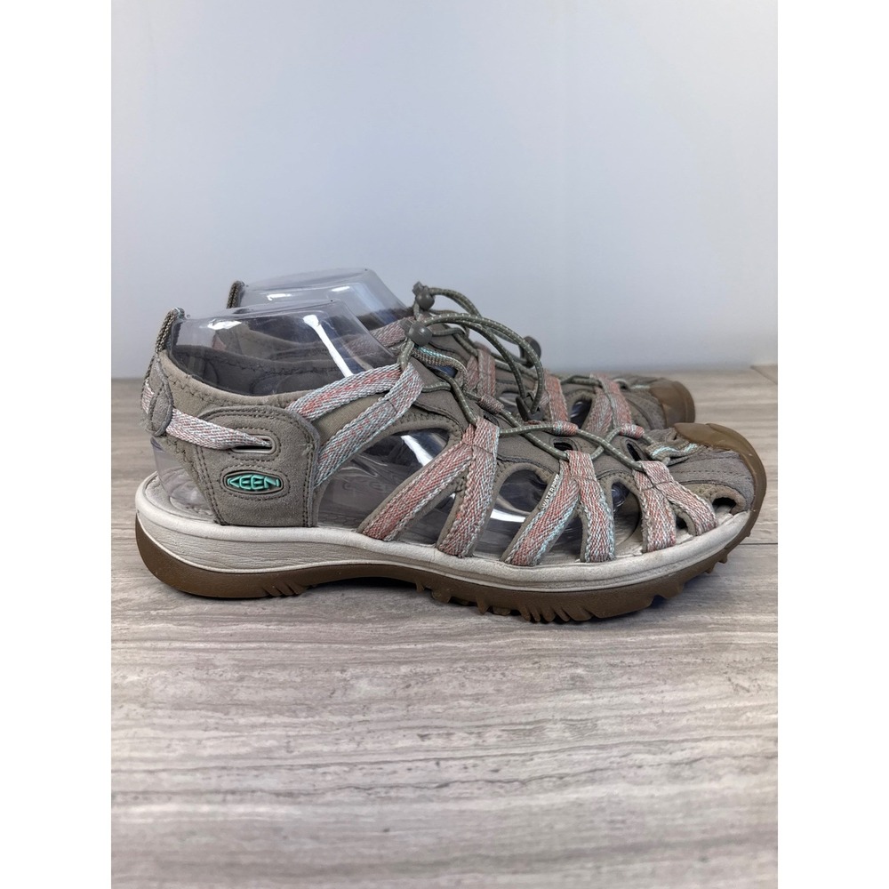KEEN Water Sandals Whisper Taupe Coral Bungee Hiking Trail Gorpcore Womens 11 - Picture 6 of 10